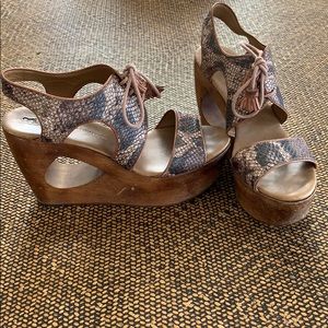 Anthropologie Wooden Platform Wedges
